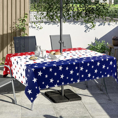 Virtumob mesa decorada en fiesta de verano mostrando estilo patriótico