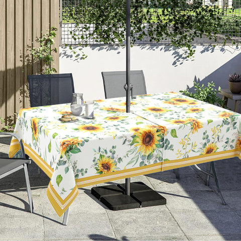 Virtumob ambiente de fiesta al aire libre con mantel decorativo