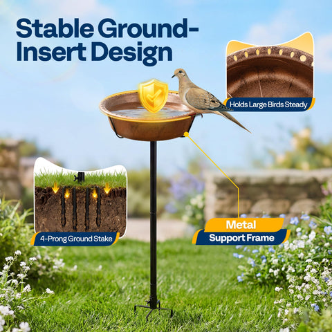 VIVOHOME baño para pájaros en jardín atrayendo aves y decoración natural