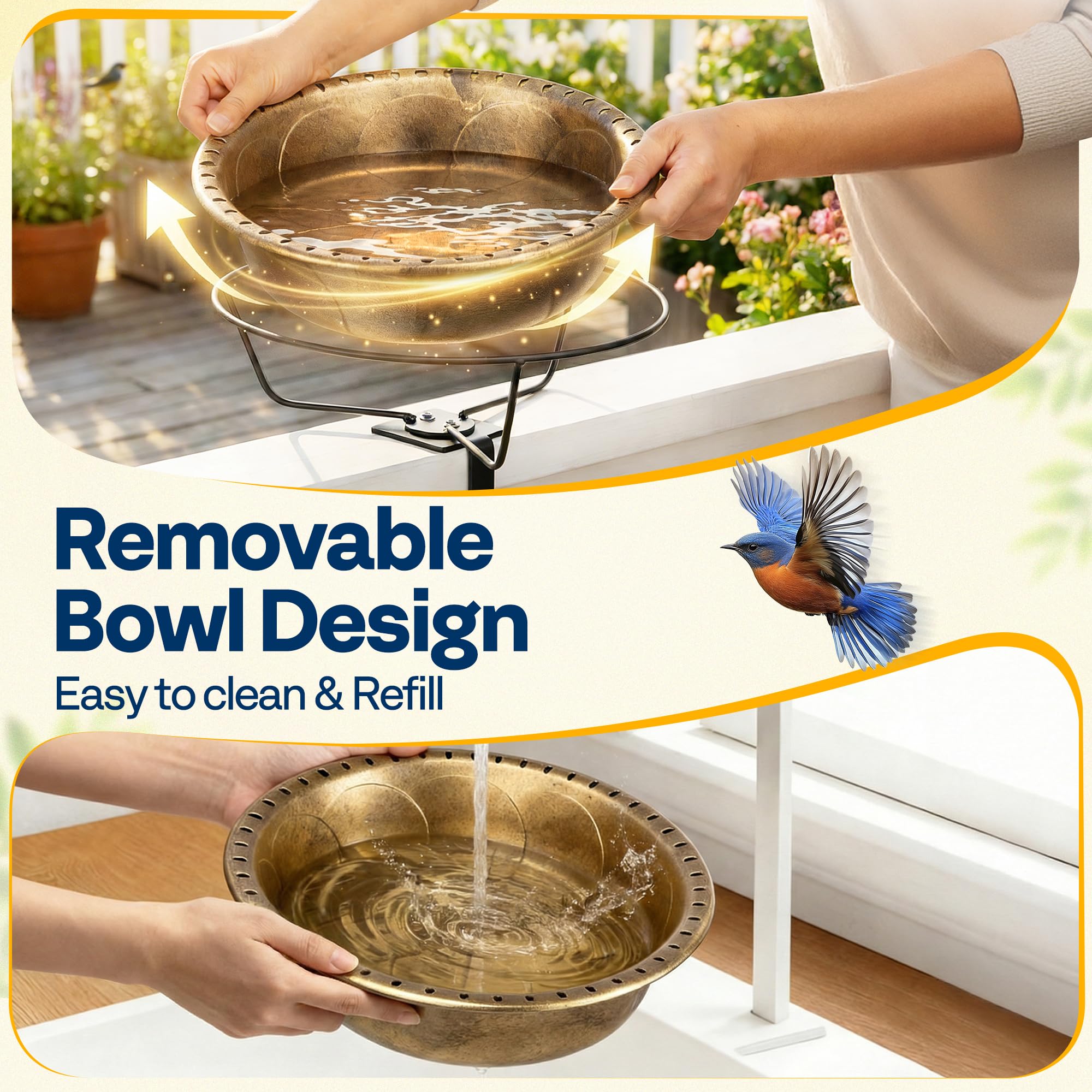 VIVOHOME chorros de fuente activos generando spray suave y atrayendo aves