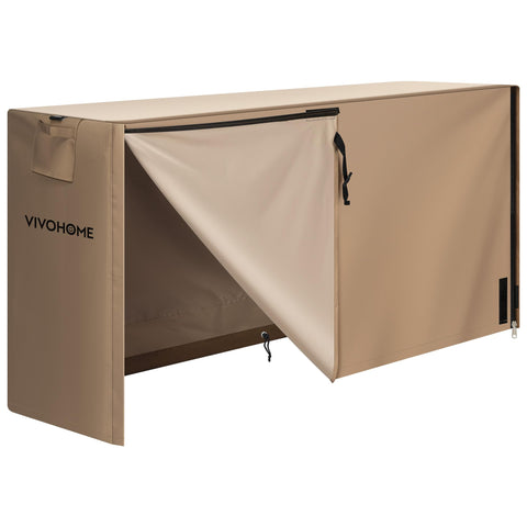 VIVOHOME funda leñero frontal mostrando cobertura completa y protección