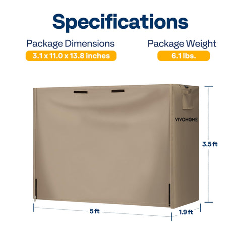VIVOHOME dimensiones 60x24x42 aptas para leñeros de 6 ft