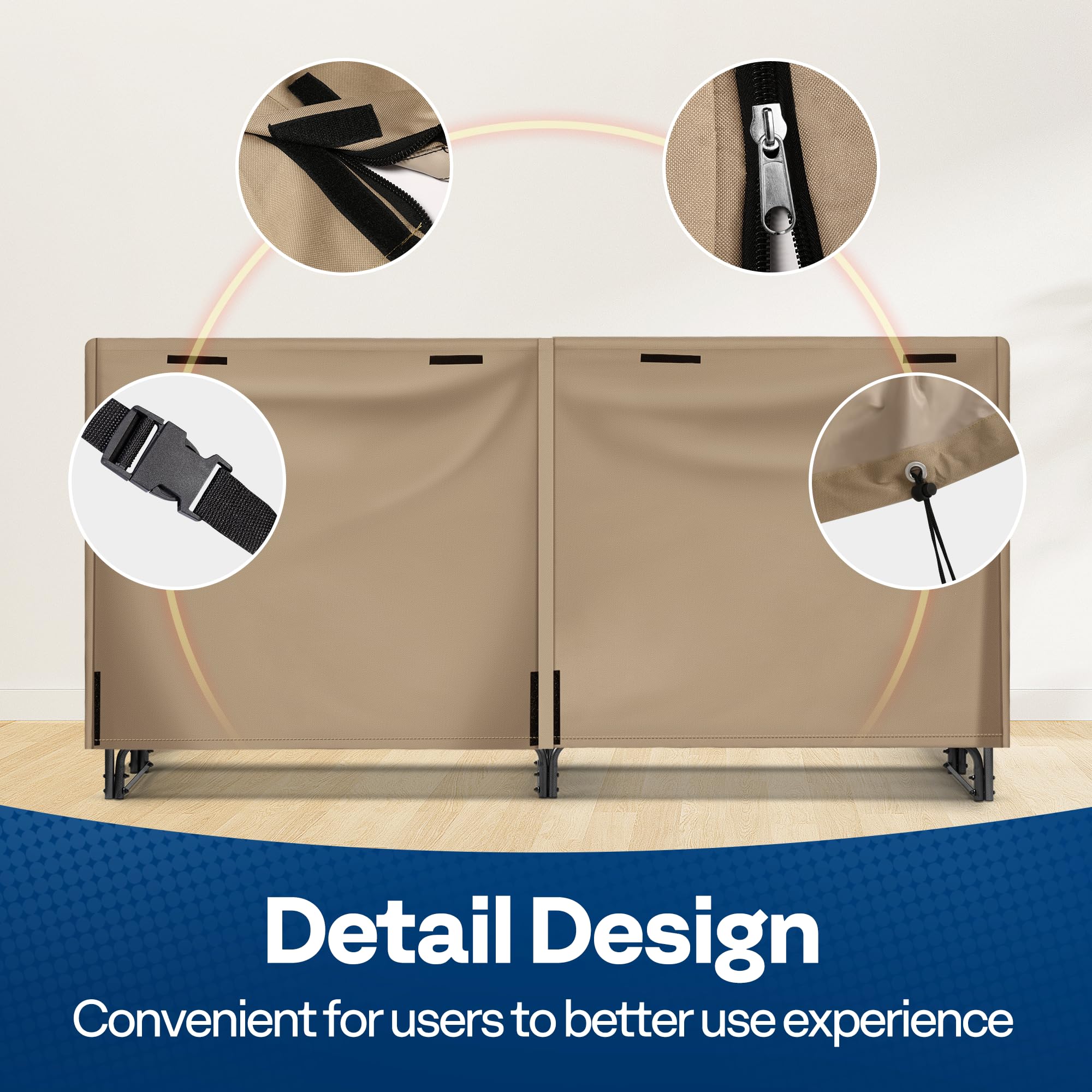 VIVOHOME funda en deck protegiendo leña y herramientas exteriores