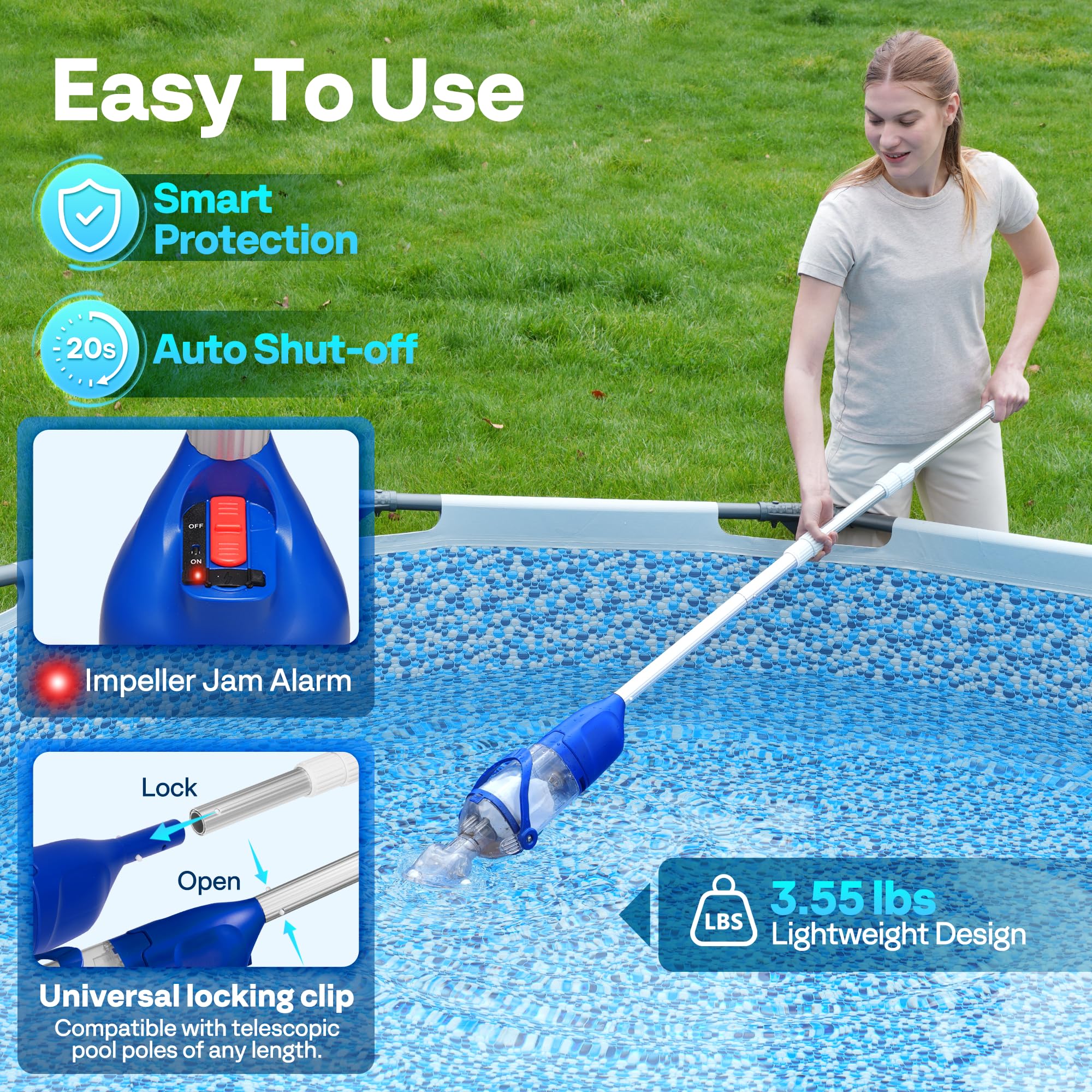 VIVOHOME empuñadura con botón facilita control y uso con una mano