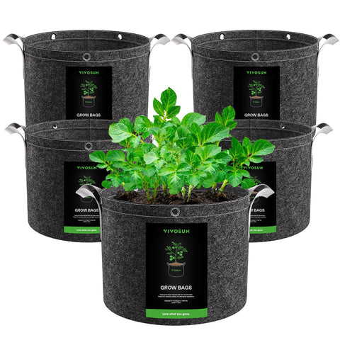 VIVOSUN bolsa frontal mostrando el tamaño y etiquetas, ideal para cultivo