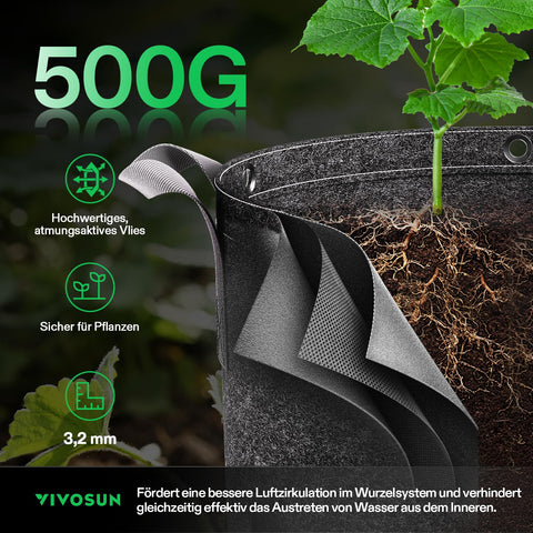 VIVOSUN bolsa con planta creciendo demuestra uso en frutas y verduras