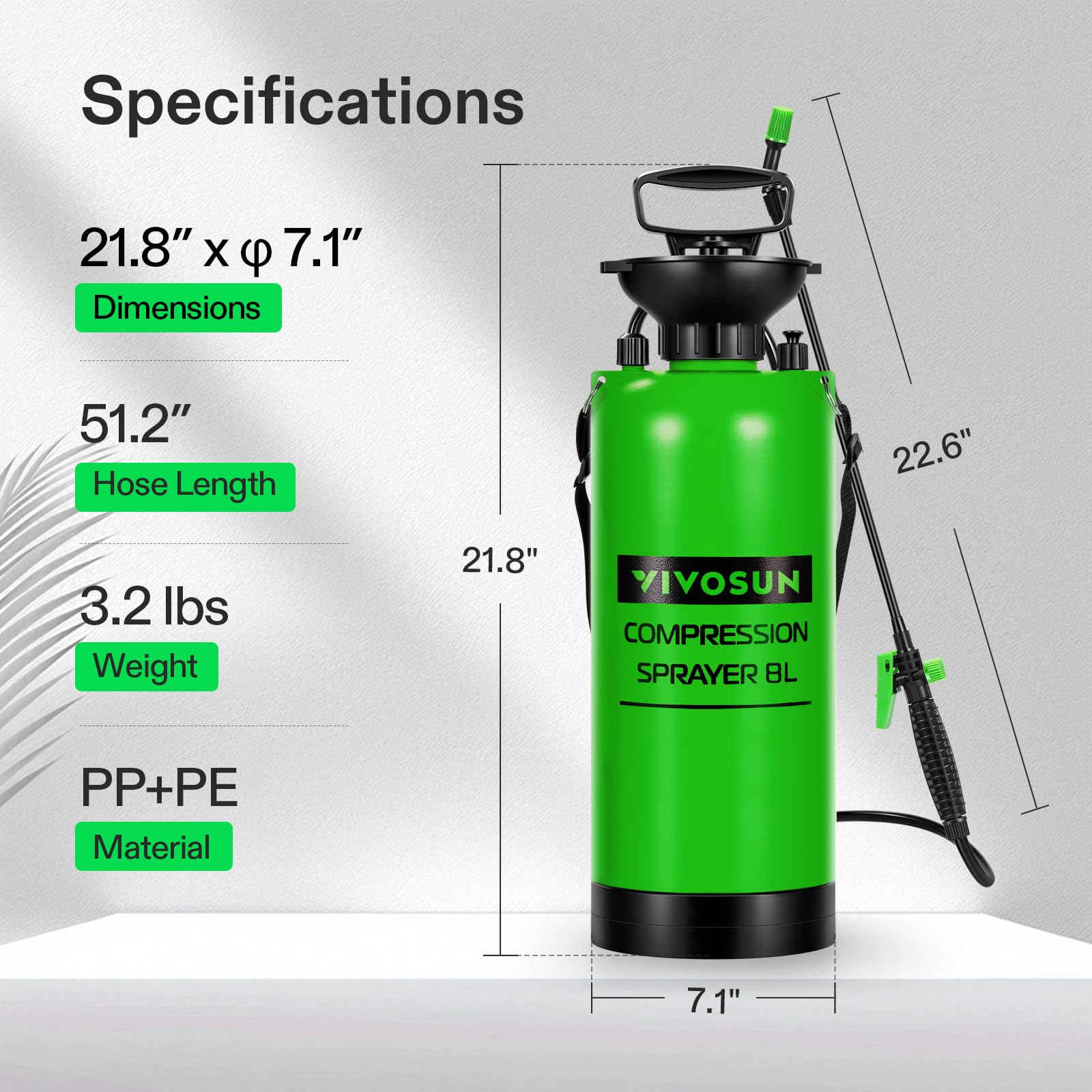 VIVOSUN detalle de la boquilla ajustable mostrando patrones de spray