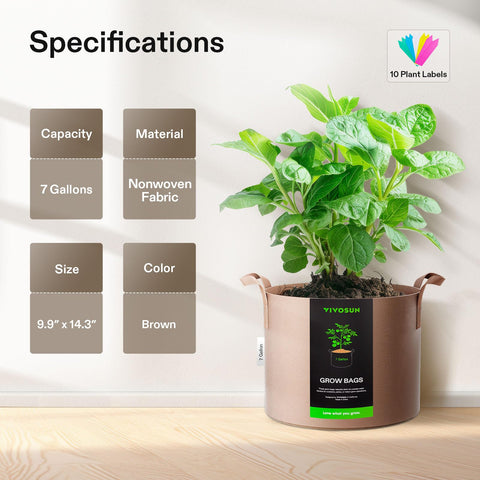 VIVOSUN asas reforzadas, agarre seguro para transportar plantas