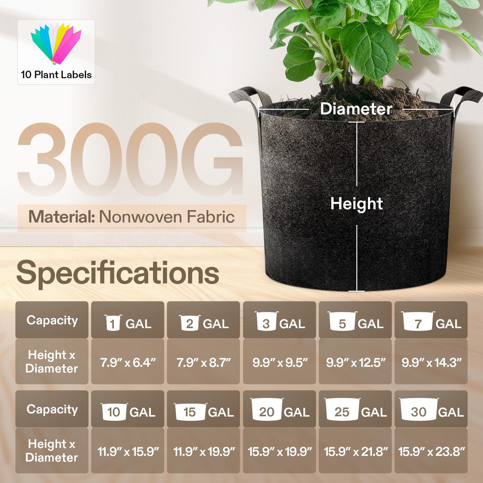 VIVOSUN bolsa en terraza jardín, ideal para espacios pequeños