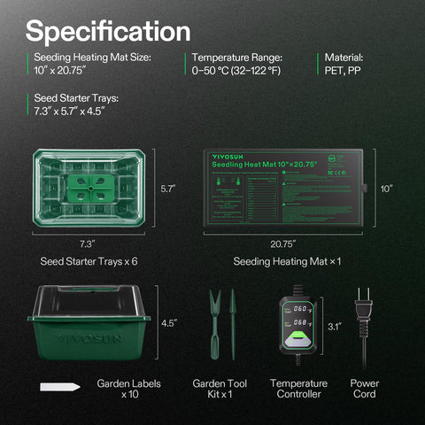 VIVOSUN kit con diferentes semillas plantadas, versatilidad para cultivos variados