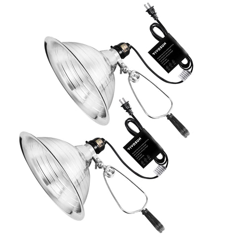 VIVOSUN vista frontal de la lámpara de pinza con reflector, ilumina con precisión