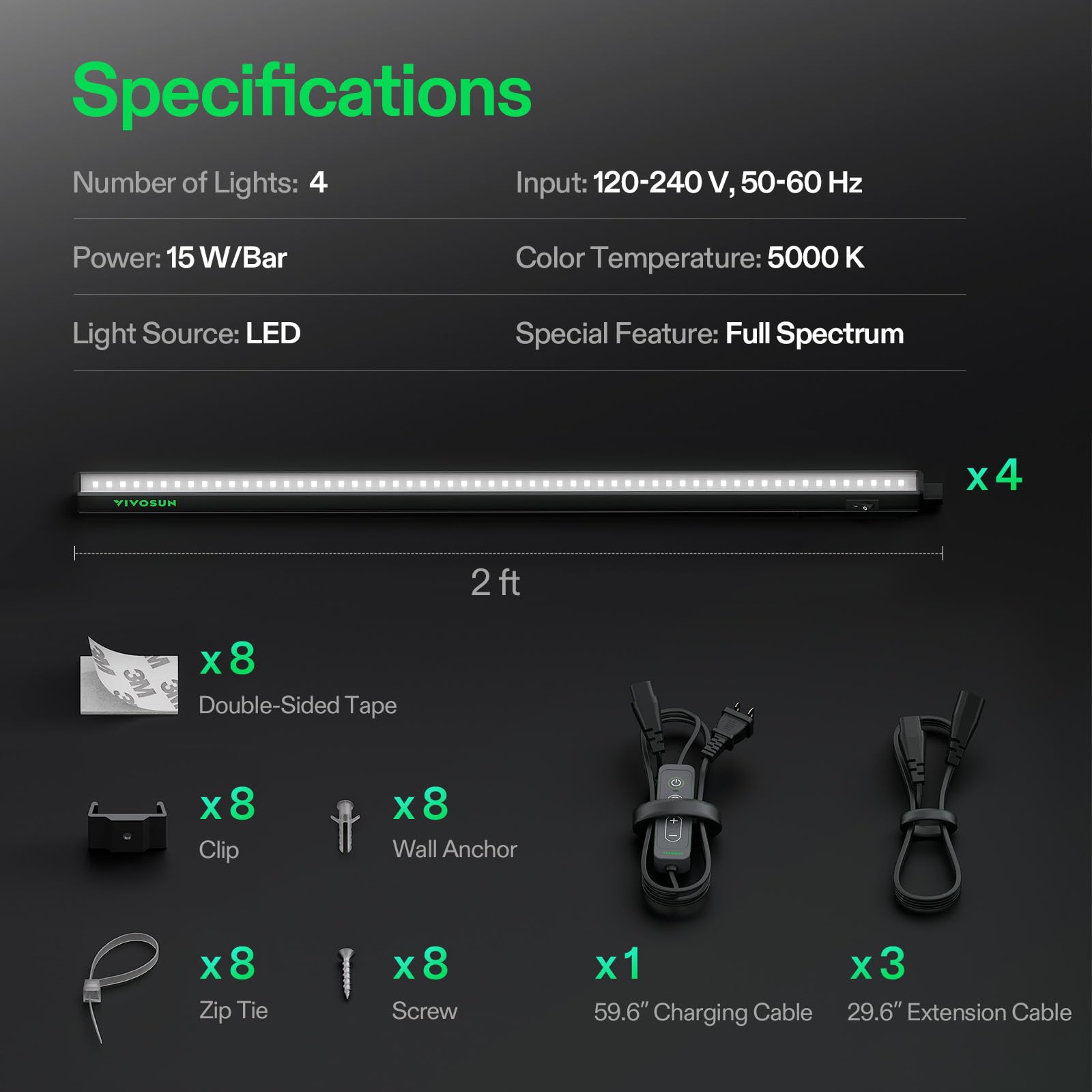 VIVOSUN plántulas saludables bajo luz T5 full spectrum