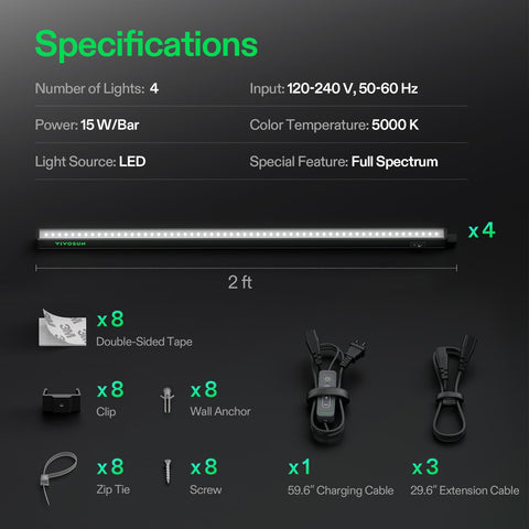 VIVOSUN plántulas saludables bajo luz T5 full spectrum