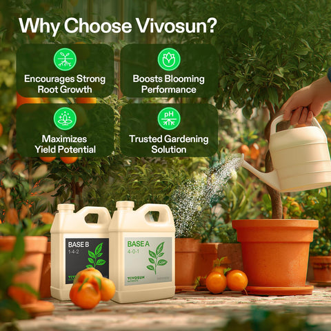 VIVOSUN gota del líquido en primer plano mostrando su solubilidad y textura homogénea