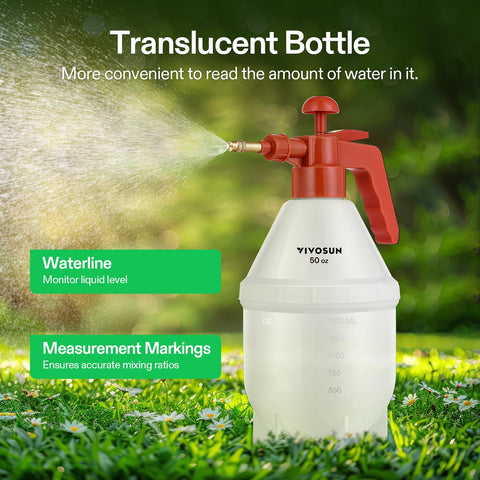 VIVOSUN pulverizador en mano regando planta interior con control cómodo
