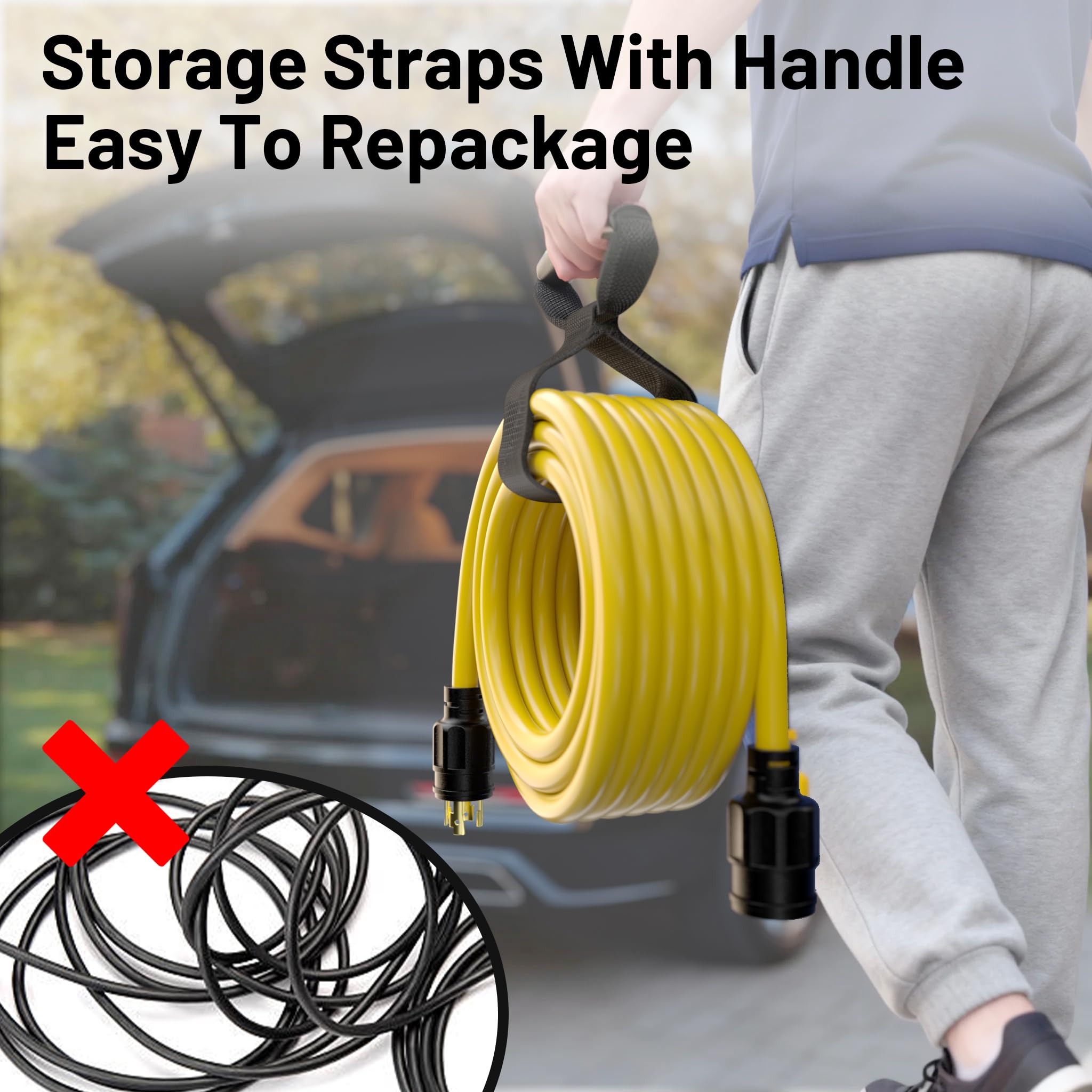 Vockjour organizador portátil con cable enrollado, transporte sencillo
