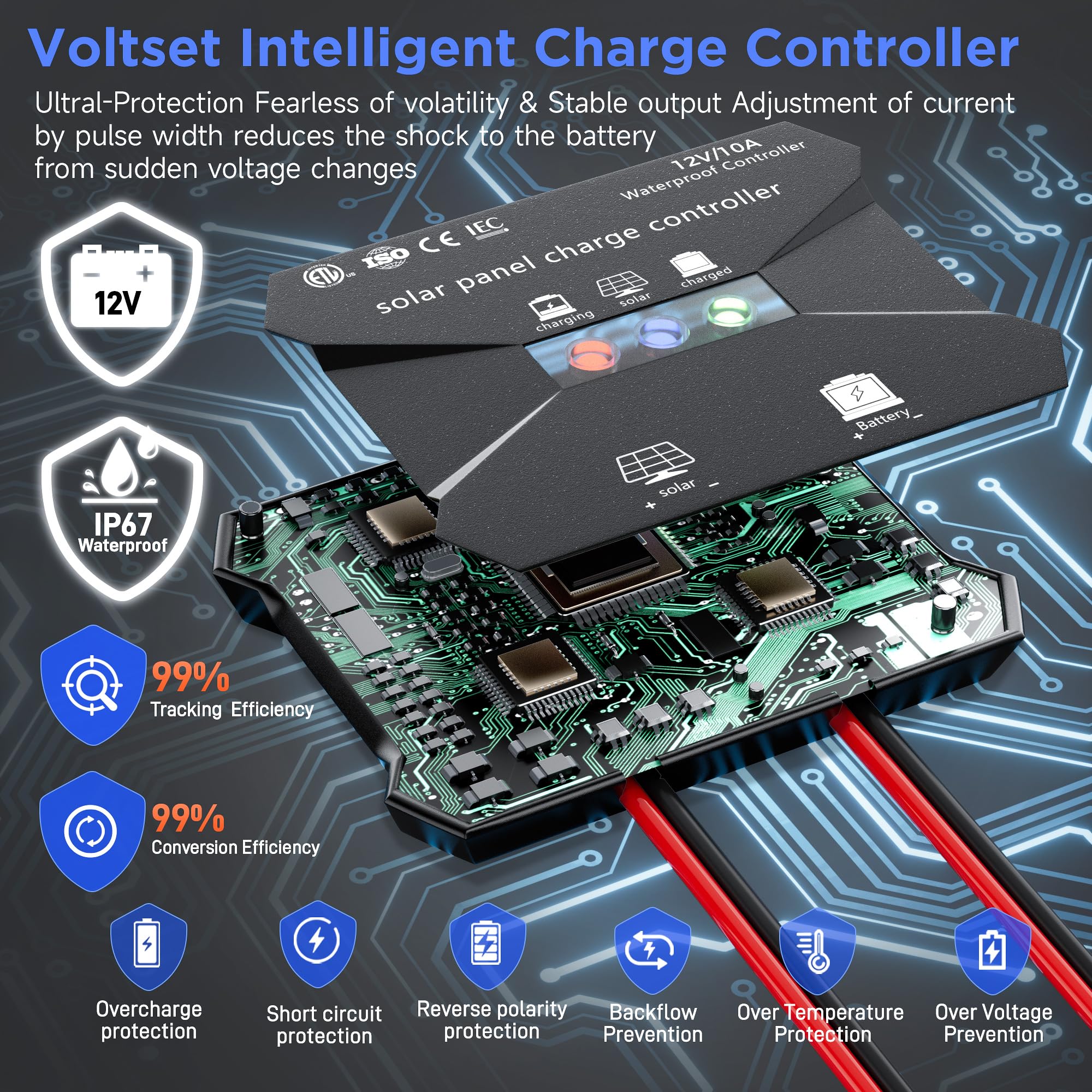 Voltset primer plano de células monocristalinas para mejor conversión