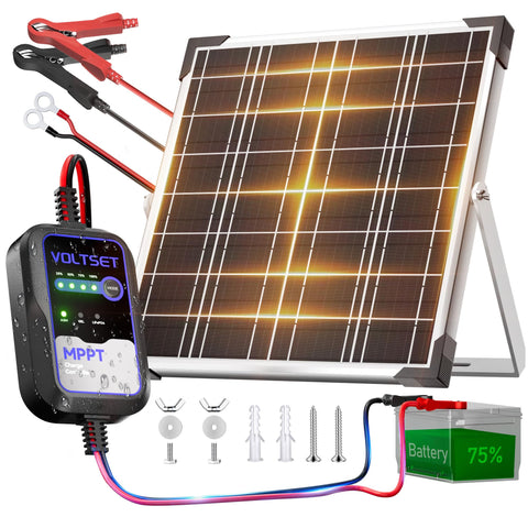 Voltset panel frontal 20W mostrando diseño robusto y eficiencia