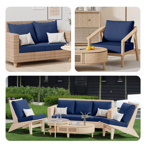 Vorshape ambiente de jardín con fundas combinando con decoración