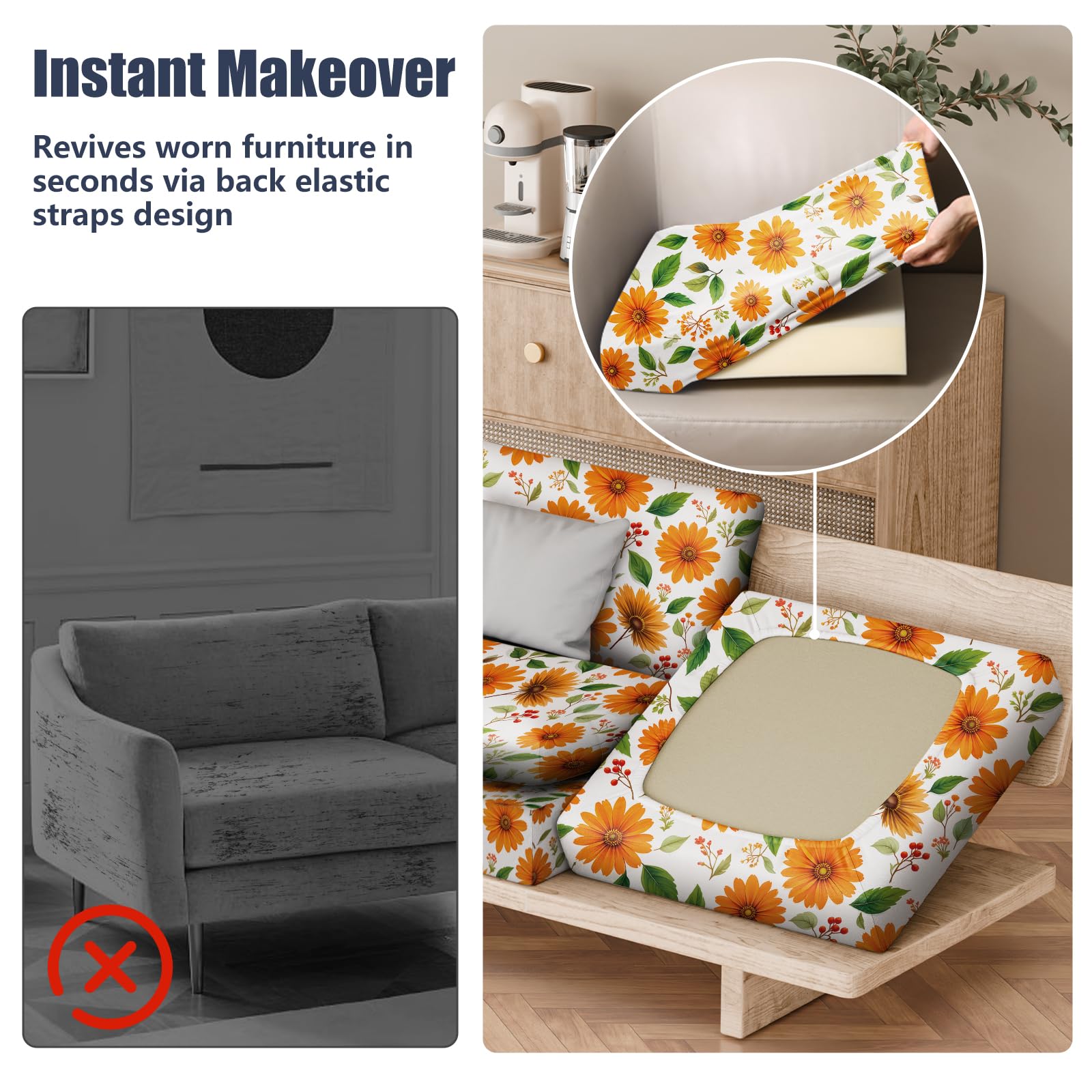 Vorshape funda adaptada en chaise longue demostrando flexibilidad