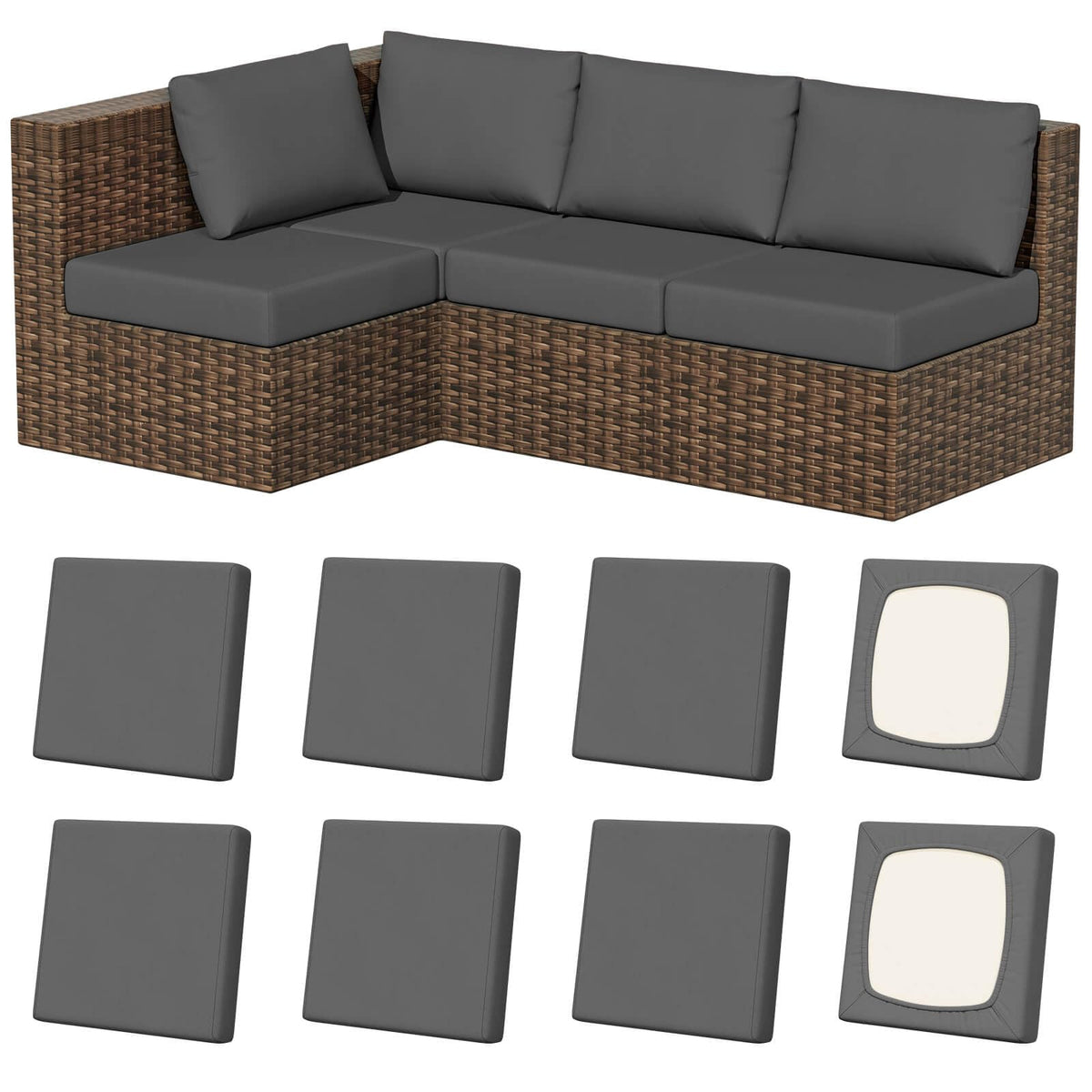 Vorshape vista frontal del paquete de 8 fundas muestra renovación rápida