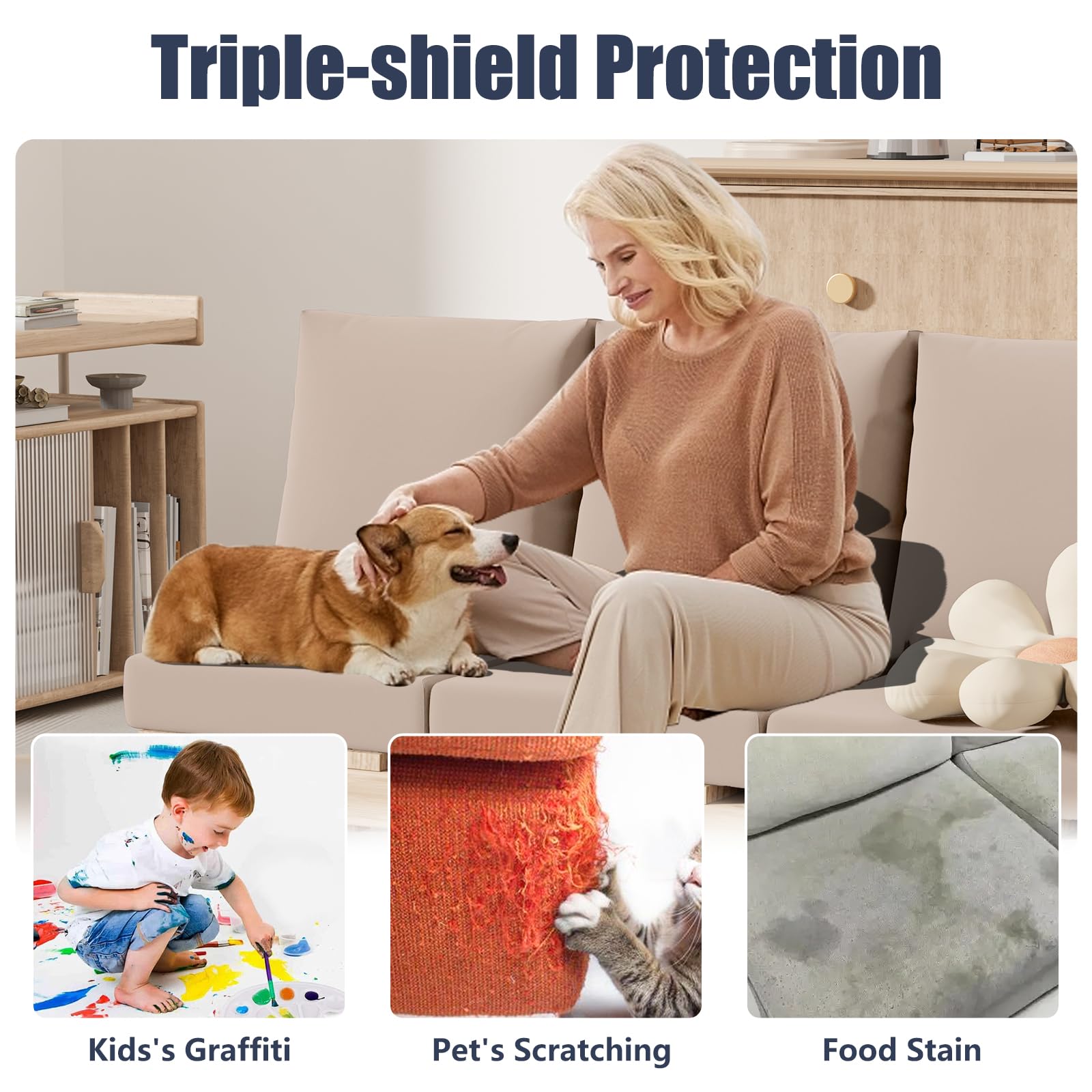 Vorshape funda resistiendo arañazos de mascota, protección real