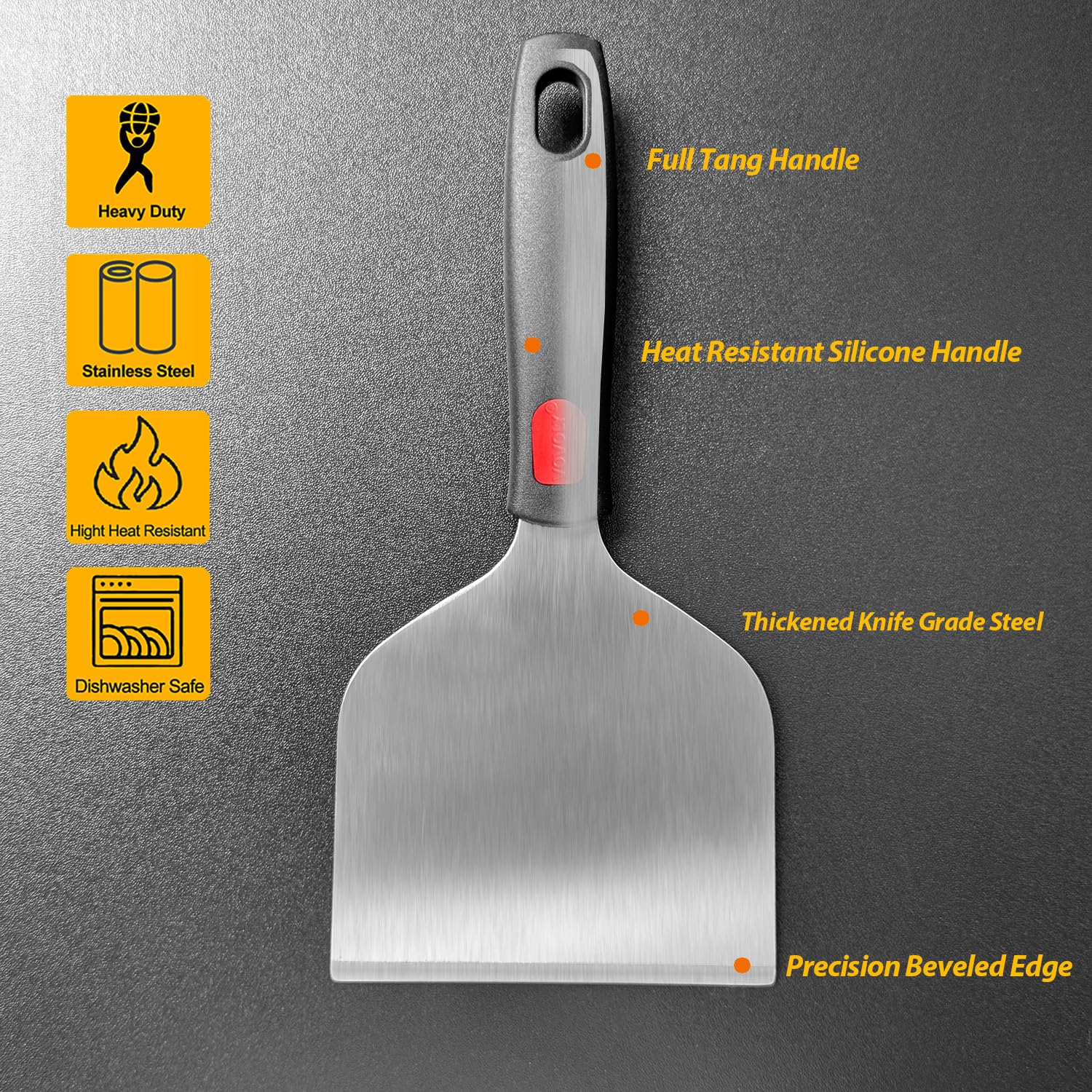 Vovoly mango de silicona con full tang para agarre seguro y resistencia al calor