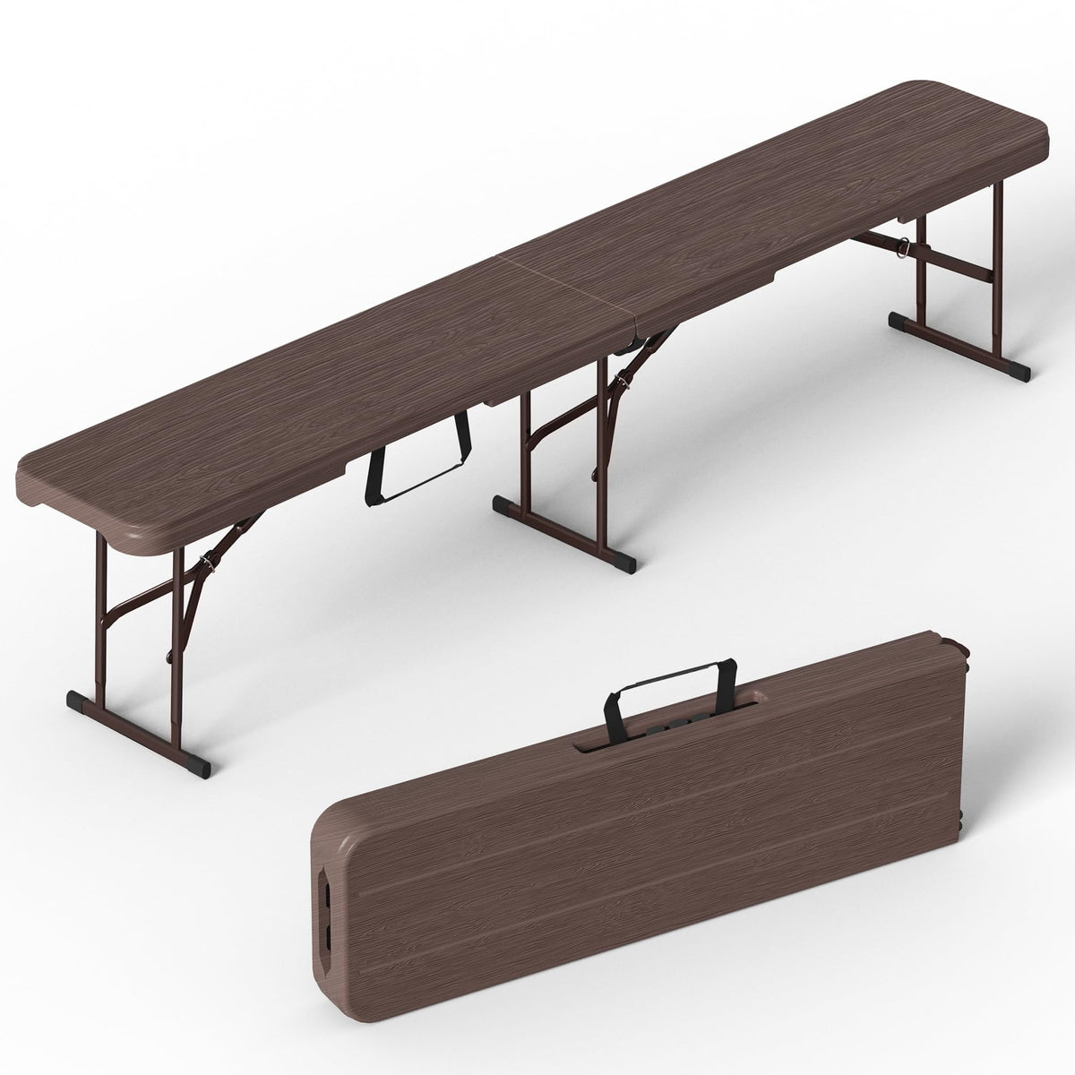 VSOAEIL banco plegable frontal mostrando diseño resistente y asiento cómodo