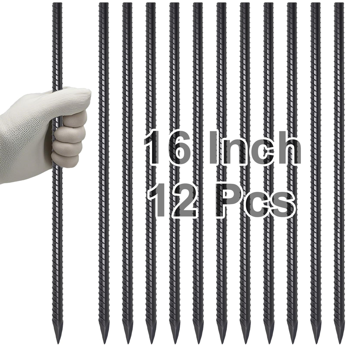 VVOKGO paquete frontal de 54 estacas rebar, solución resistente