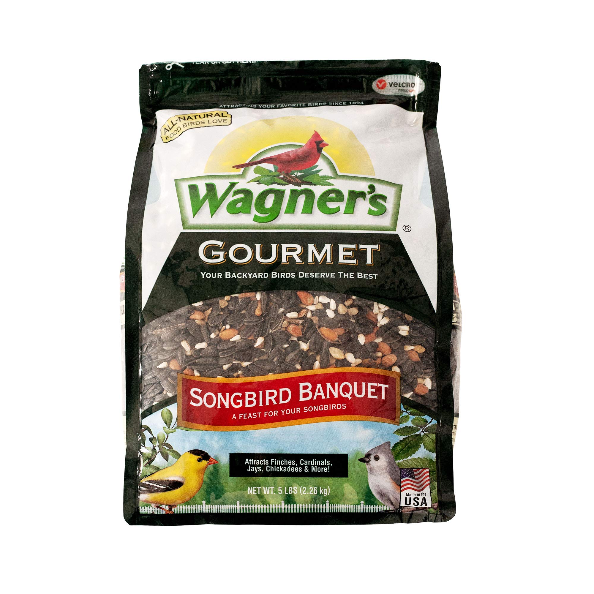 Wagner's bolsa frontal Songbird Banquet mostrando la marca y diseño atractivo
