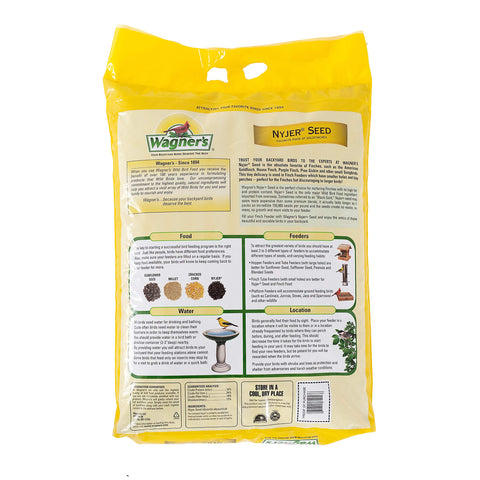 Wagner's primer plano de semilla nyjer, textura limpia y nutritiva
