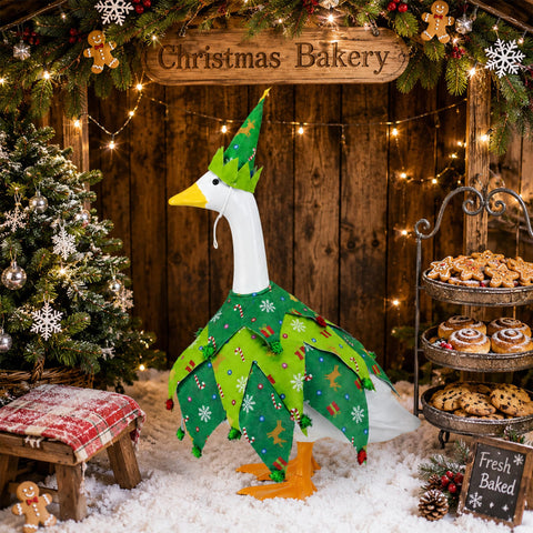 Watayo escena de jardín navideño que añade ambiente festivo exterior