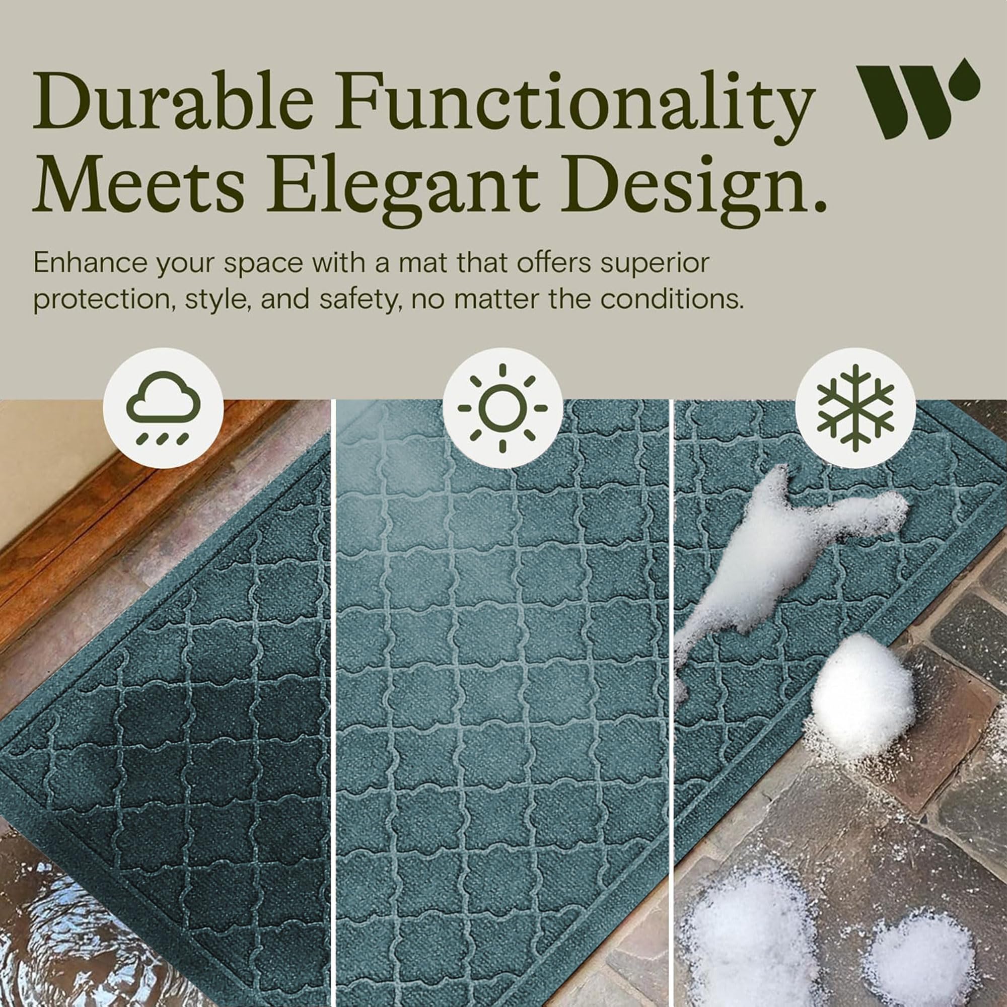 WaterHog comparación de tamaño ideal para puertas estándar