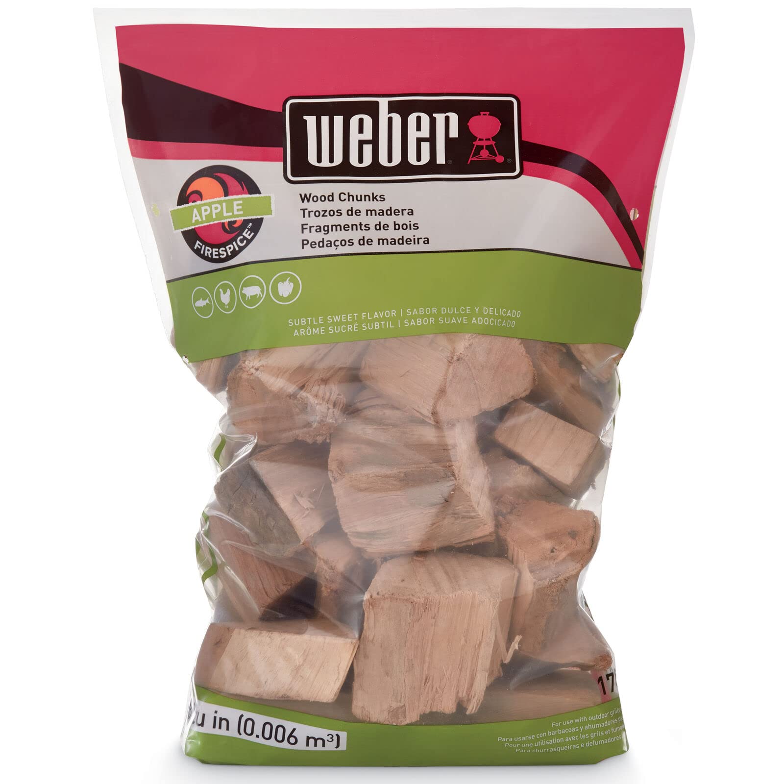 Weber bolsa de astillas de manzano frontal, aporta sabor dulce