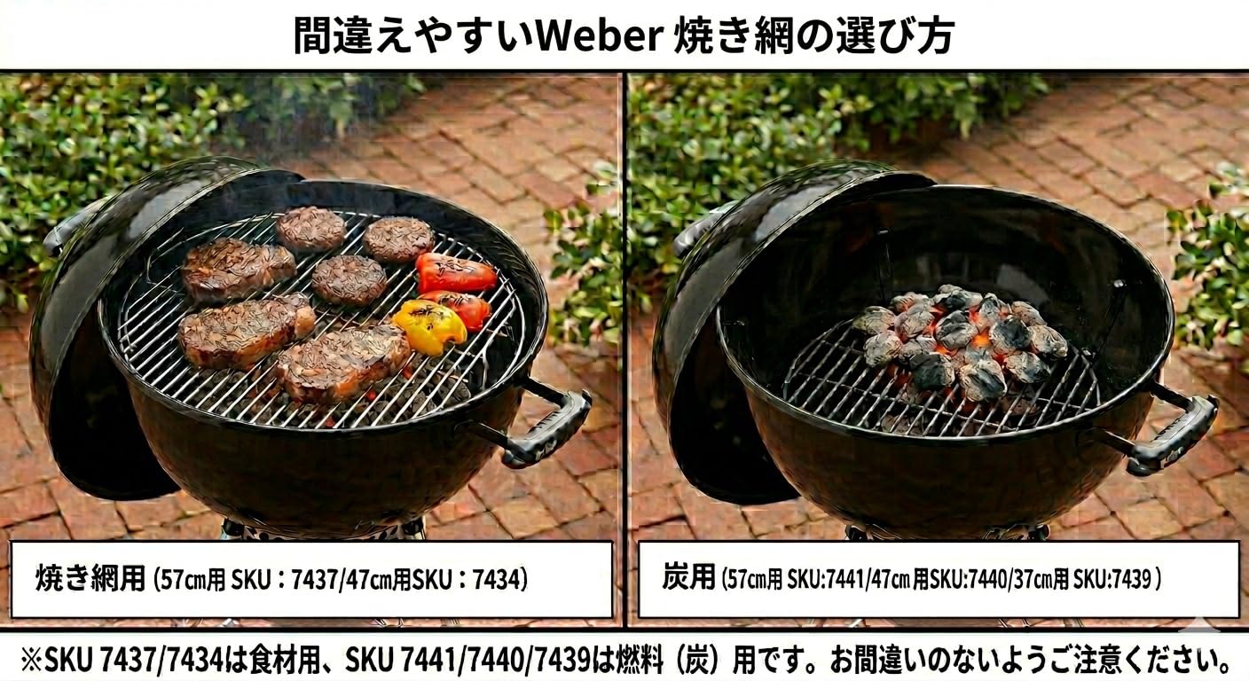 Weber comparación de tamaño demostrando ajuste interior en parrilla de 22,5 pulgadas
