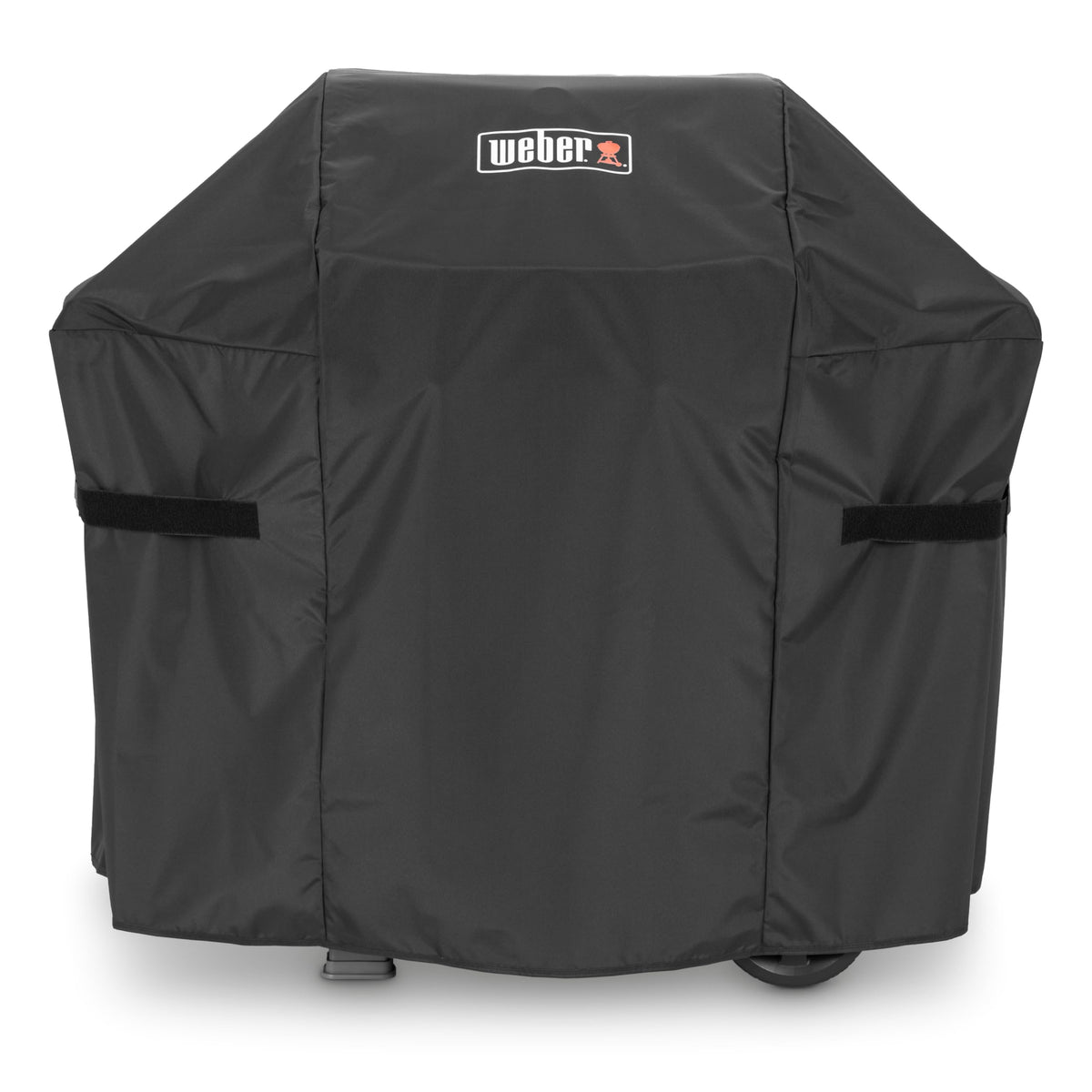 Weber funda frontal mostrando ajuste y protección contra lluvia