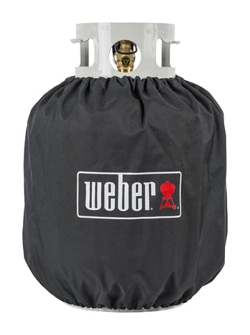 Weber funda frontal para tanque 20 lb protegiendo contra clima