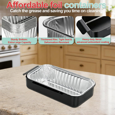 WEBROIL paquete con 10 forros de aluminio desechables listos para usar
