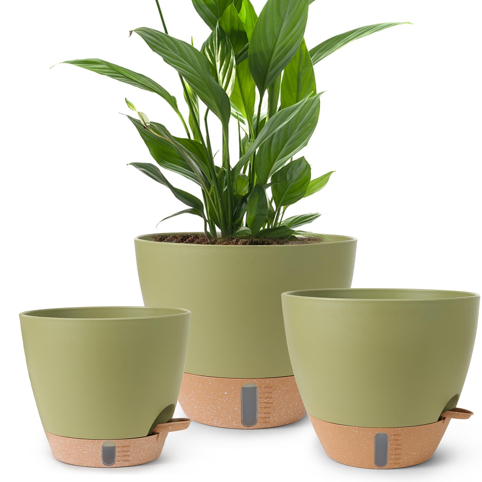 WEICHENGXING conjunto frontal de 3 macetas, diseño moderno y funcional
