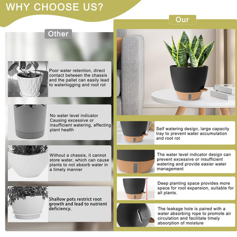 WEICHENGXING maceta en balcón decoración funcional para plantas