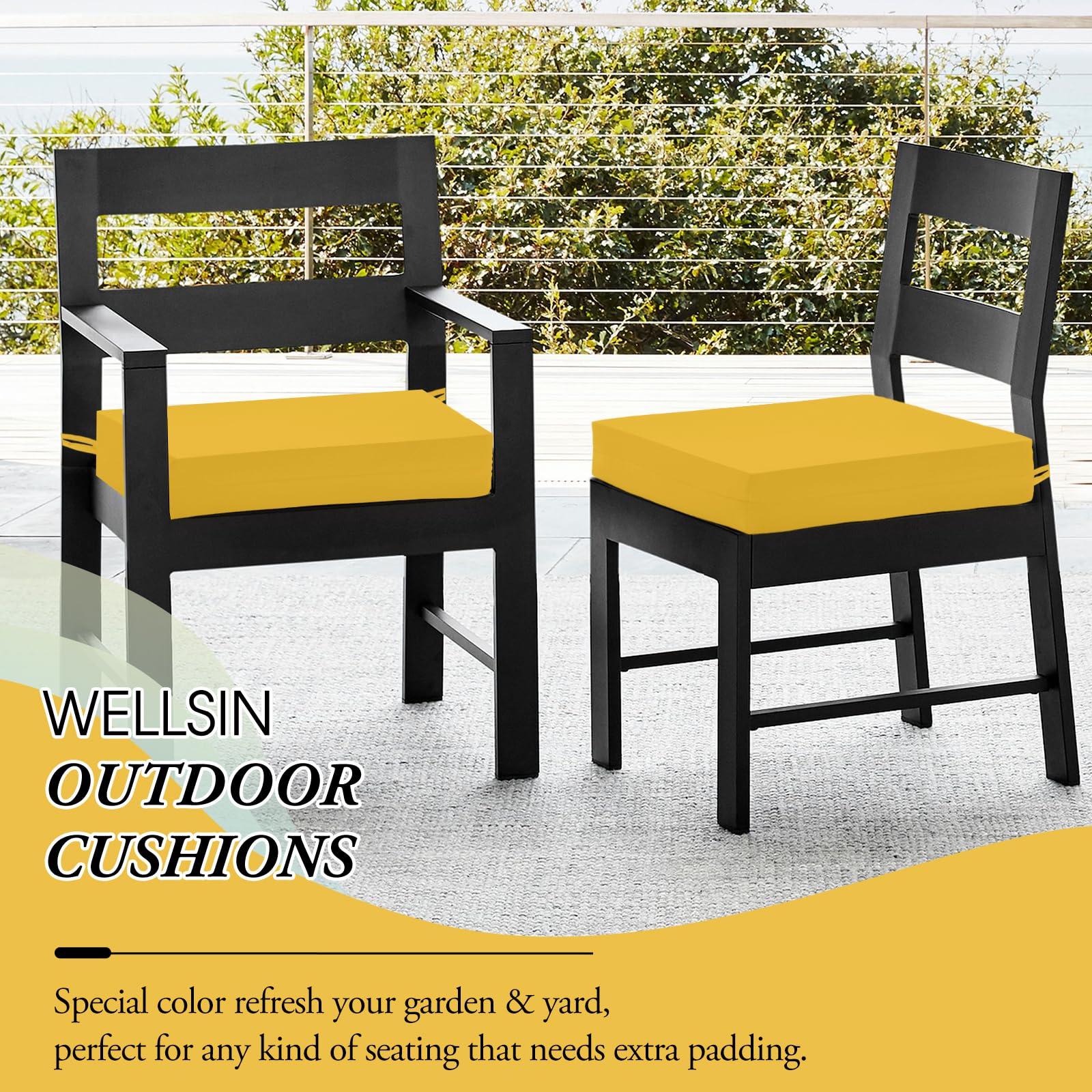 Wellsin cojines en terraza mostrando estilo y resistencia en ambiente real