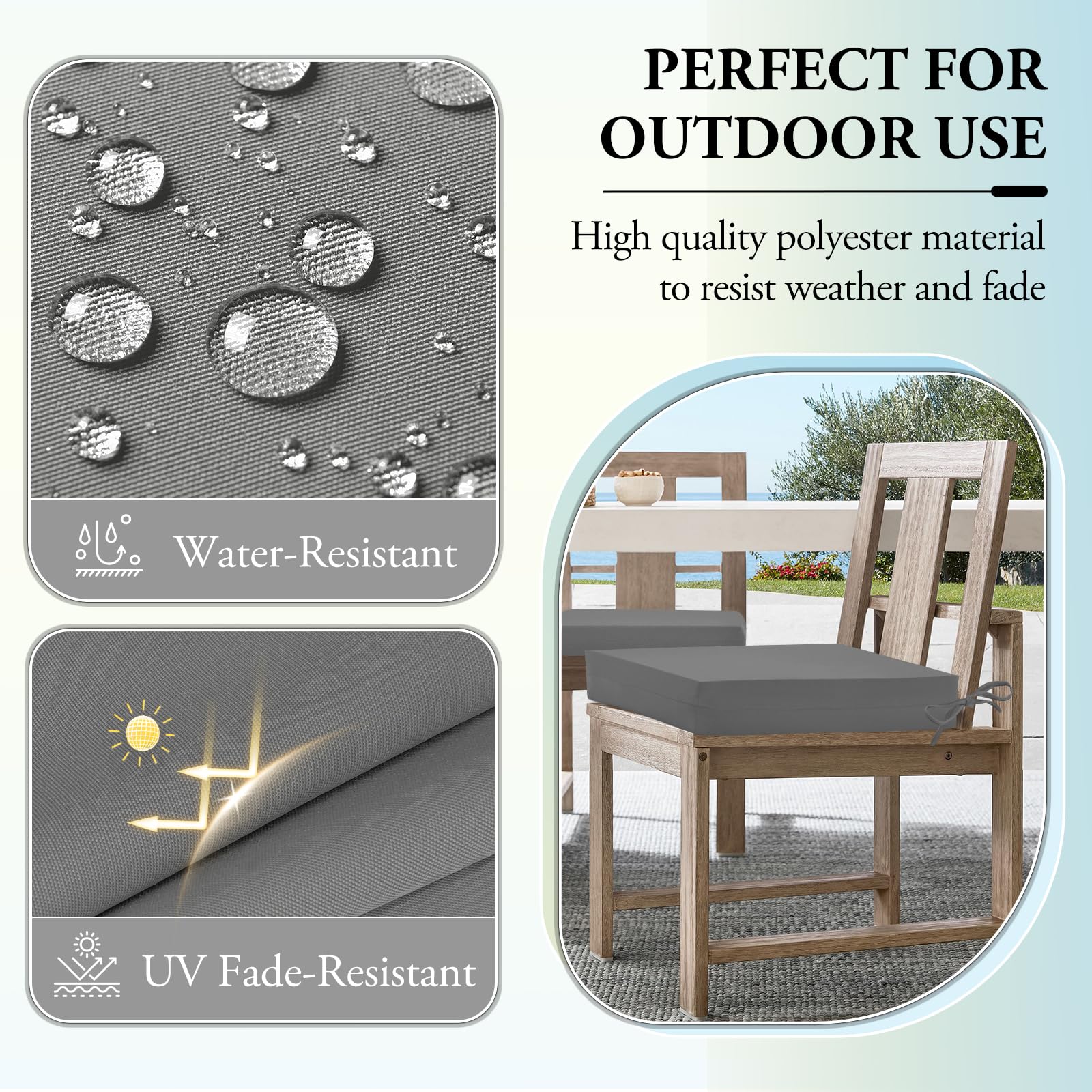Wellsin cojín colocado en silla de jardín, asiento más confortable