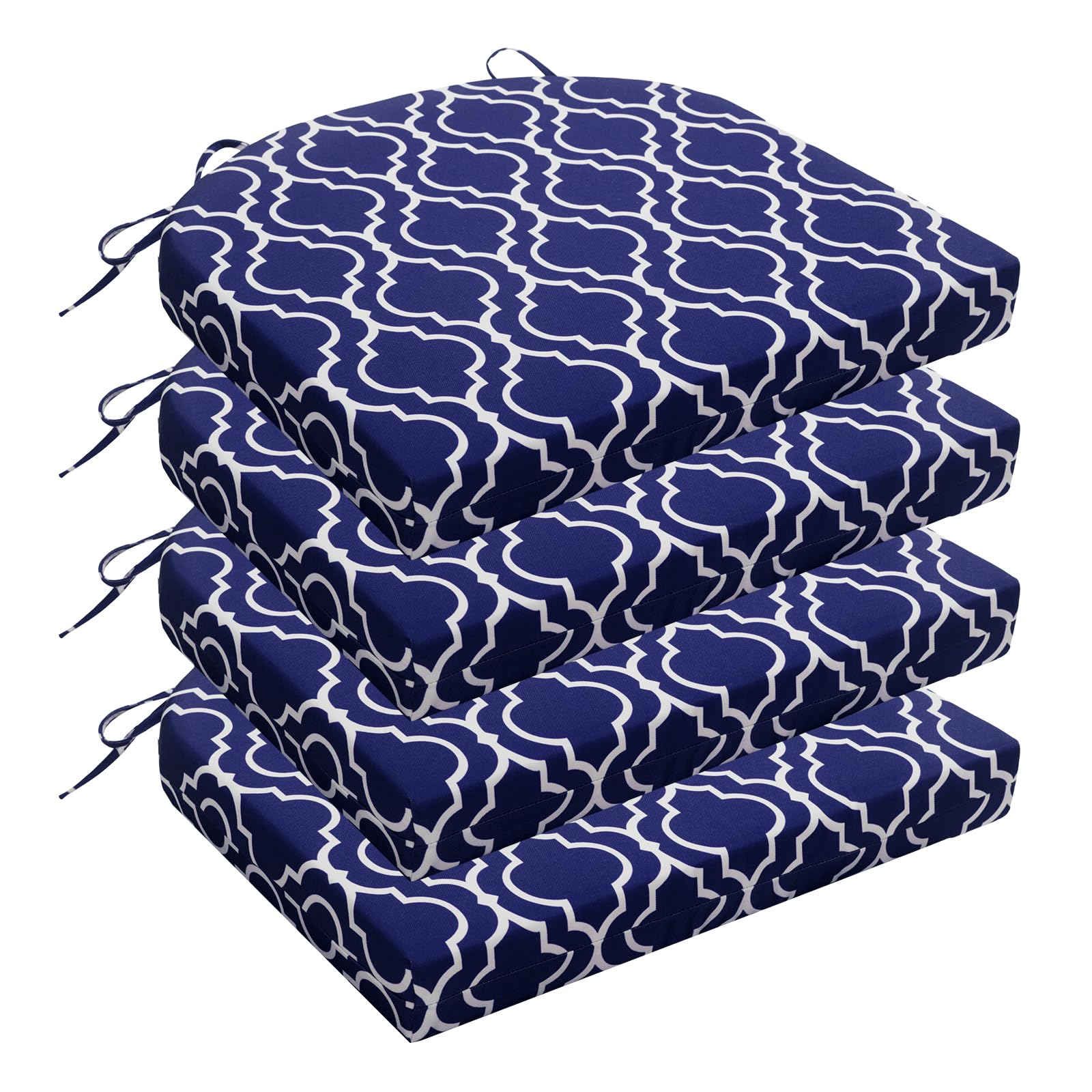 Wellsin cojín frontal pack mostrando diseño trellis navy y ajuste estético