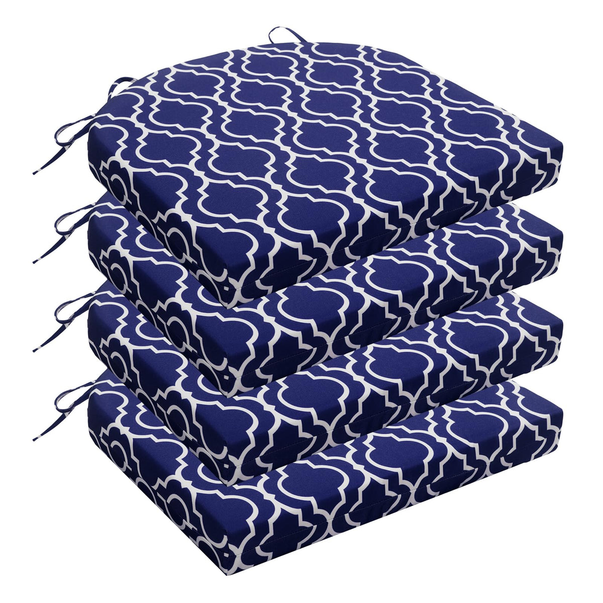 Wellsin cojín frontal pack mostrando diseño trellis navy y ajuste estético