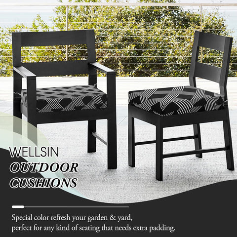 Wellsin paquete de 4 cojines listos para usar en sillas de exterior