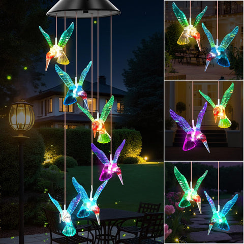 WENANA móvil en jardín nocturno ilumina senderos y plantas