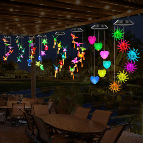 WENANA luces coloridas encendidas en jardín aportando ambiente