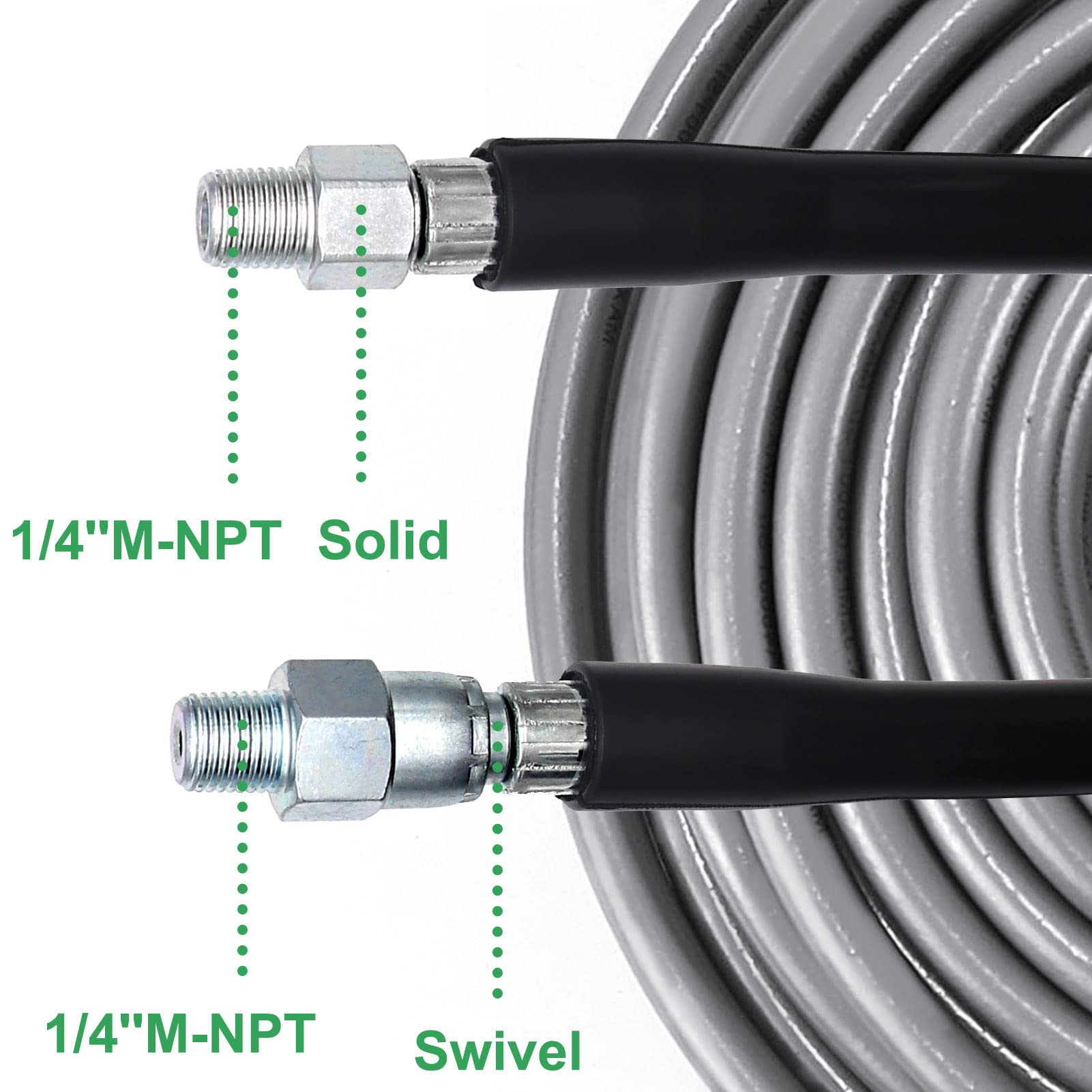 West Bay adaptador M22 a 1/4" NPT montado en hidrolavadora para compatibilidad