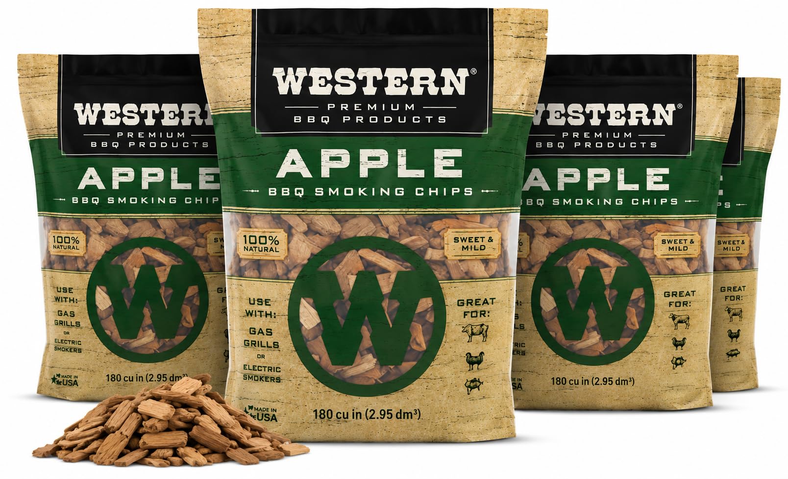 Western virutas frontal mostrando empaque y beneficio de sabor natural