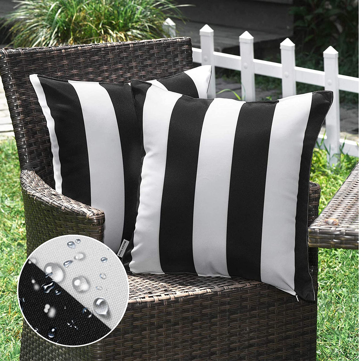 WESTERN HOME WH funda frontal rayas blanca y negra, look moderno